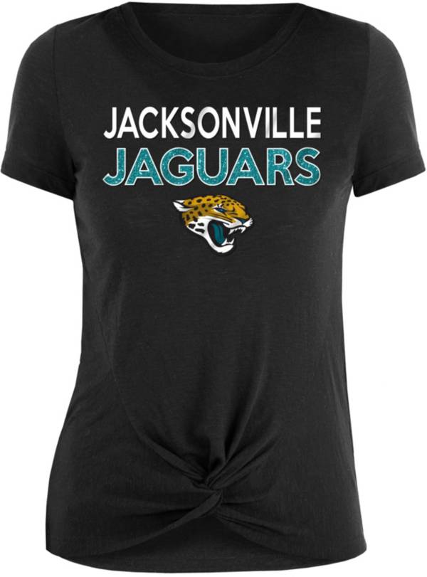 New Era Women's Jacksonville Jaguars Glitter Knot Front Black T-Shirt product image