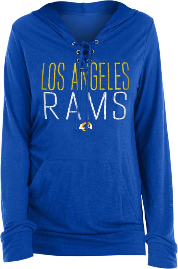 New Era Women's Los Angeles Rams Lace Hood Navy Long Sleeve T-Shirt product image