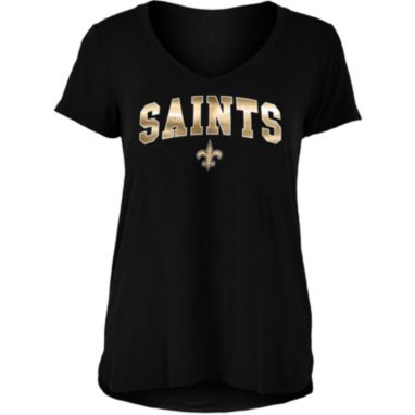 sorry, New Era Women's New Orleans Saints Foil V-Neck Black T-Shirt is currently out of stock