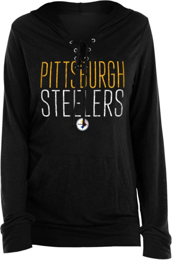 New Era Women's Pittsburgh Steelers Lace Hood Black Long 