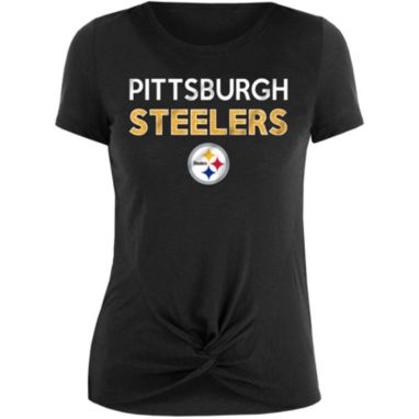 sorry, New Era Women's Pittsburgh Steelers Glitter Knot Front Black T-Shirt is currently out of stock