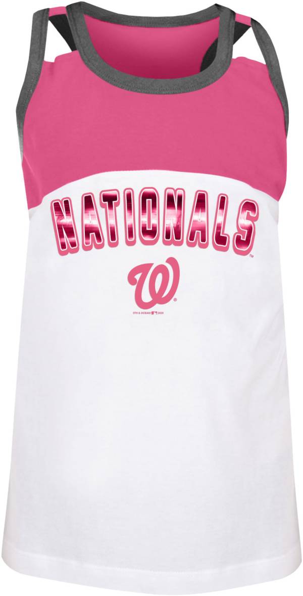 New Era Youth Girls' Washington Nationals Pink Spandex Baby Jersey Tank Top product image