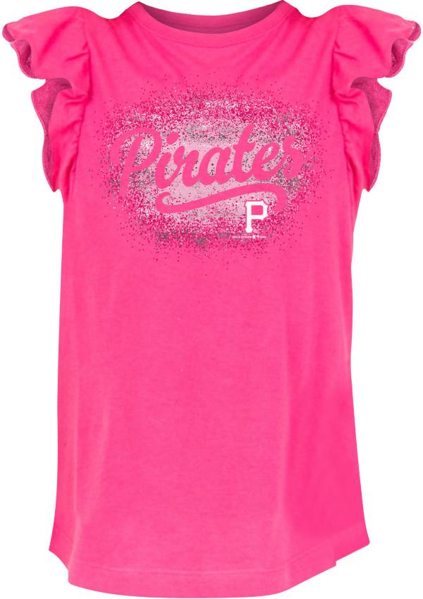 New Era Youth Girls' Pittsburgh Pirates Pink Ruffle T-Shirt product image