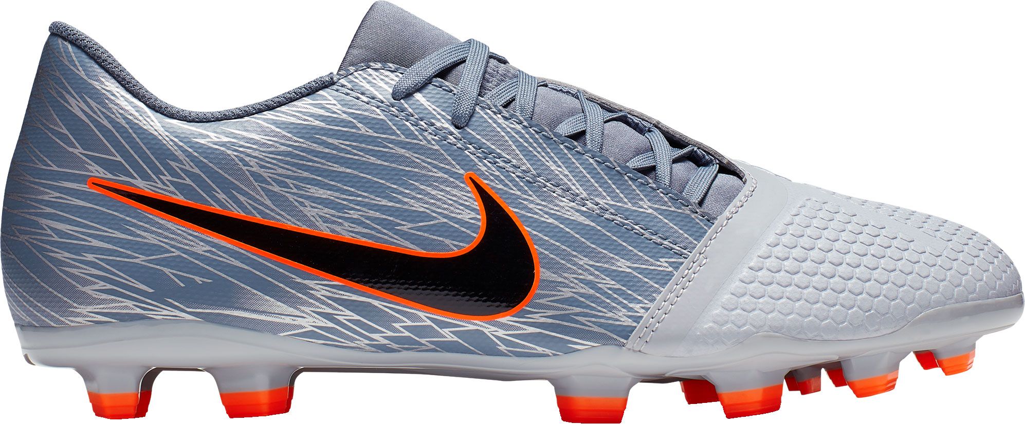 grey and orange soccer cleats