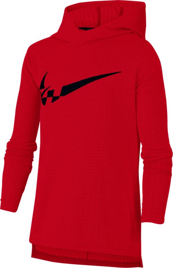 Nike Boys' Breathe Hooded Long Sleeve Shirt