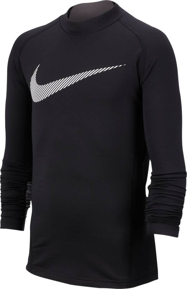 Nike Boys' Pro Warm Mock Neck Long Sleeve Shirt