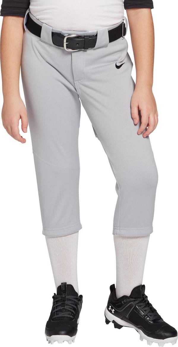 Rawlings Men's Semi-Relaxed Baseball / Softball Pants Open Bottom - Grey /  Red