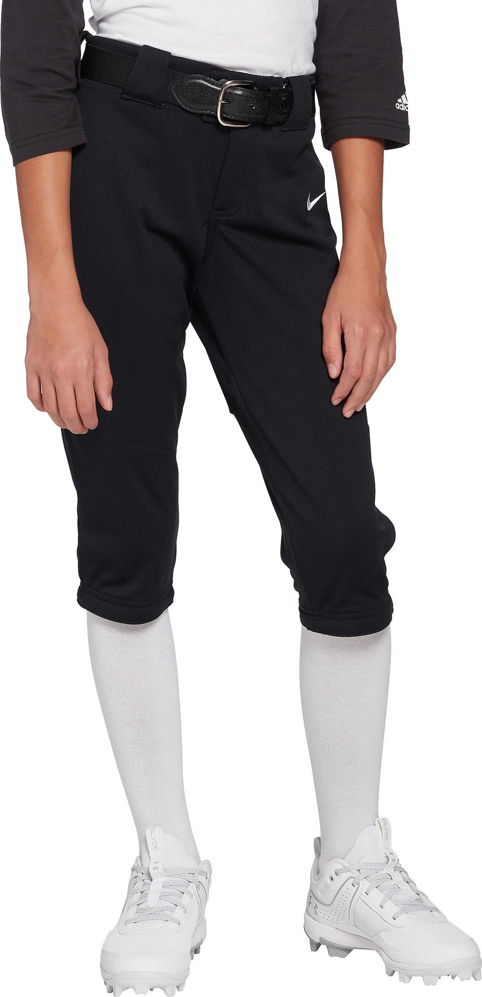 girls black softball pants