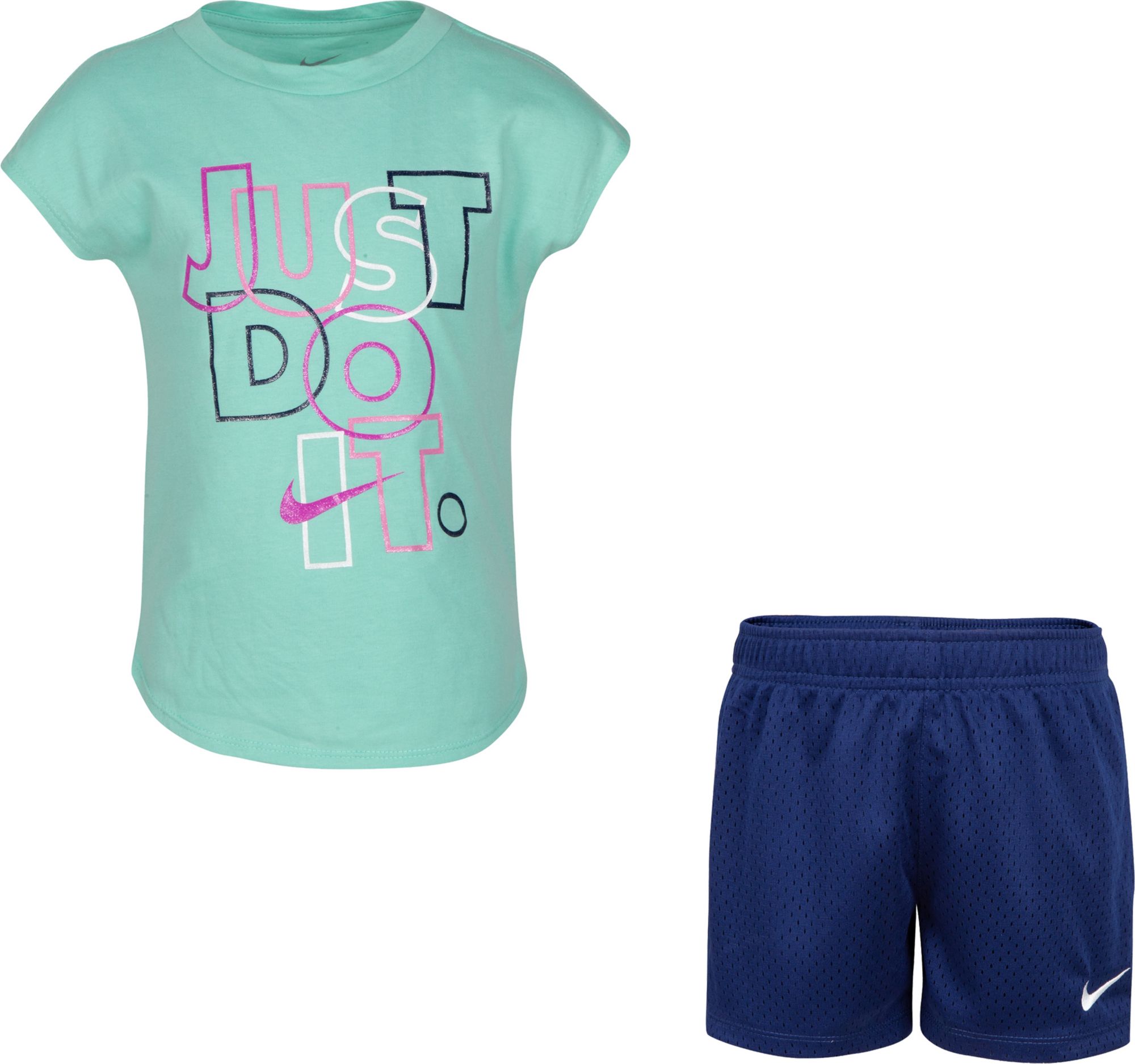 girls nike shorts set