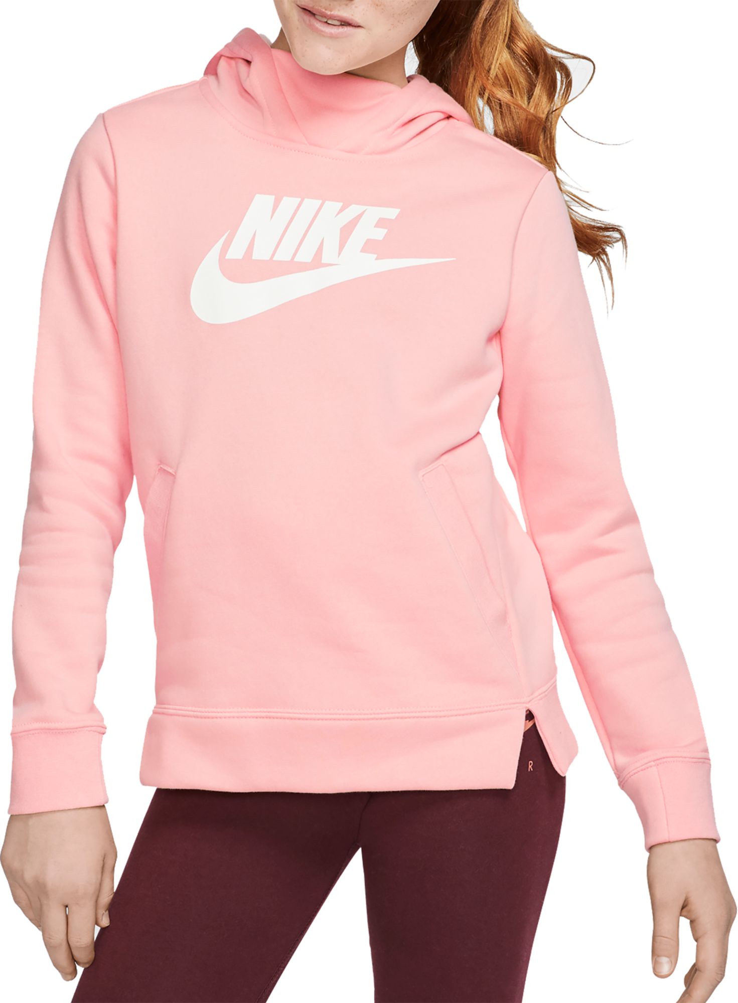 girls nike pink hoodie