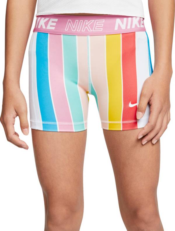 Nike Girls Pro Striped Boyshort Shorts Dick S Sporting Goods