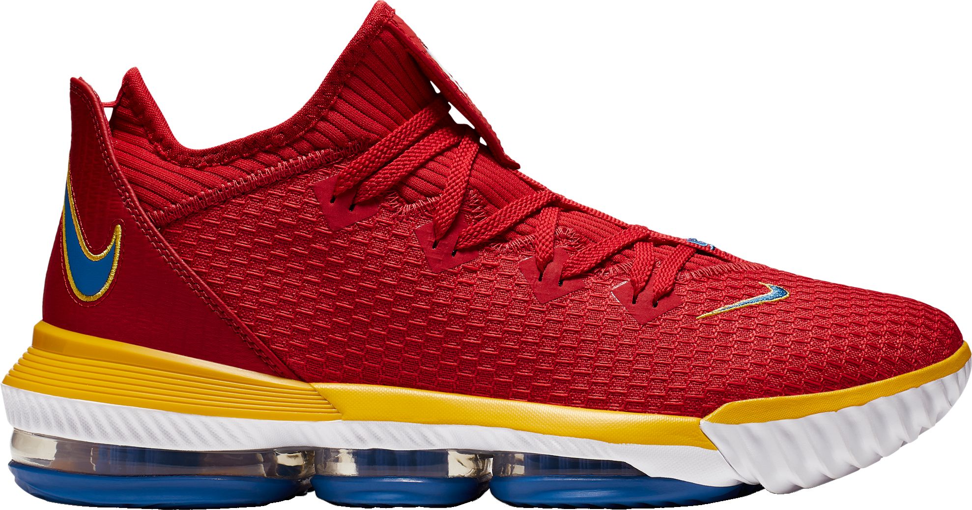 red and blue lebrons