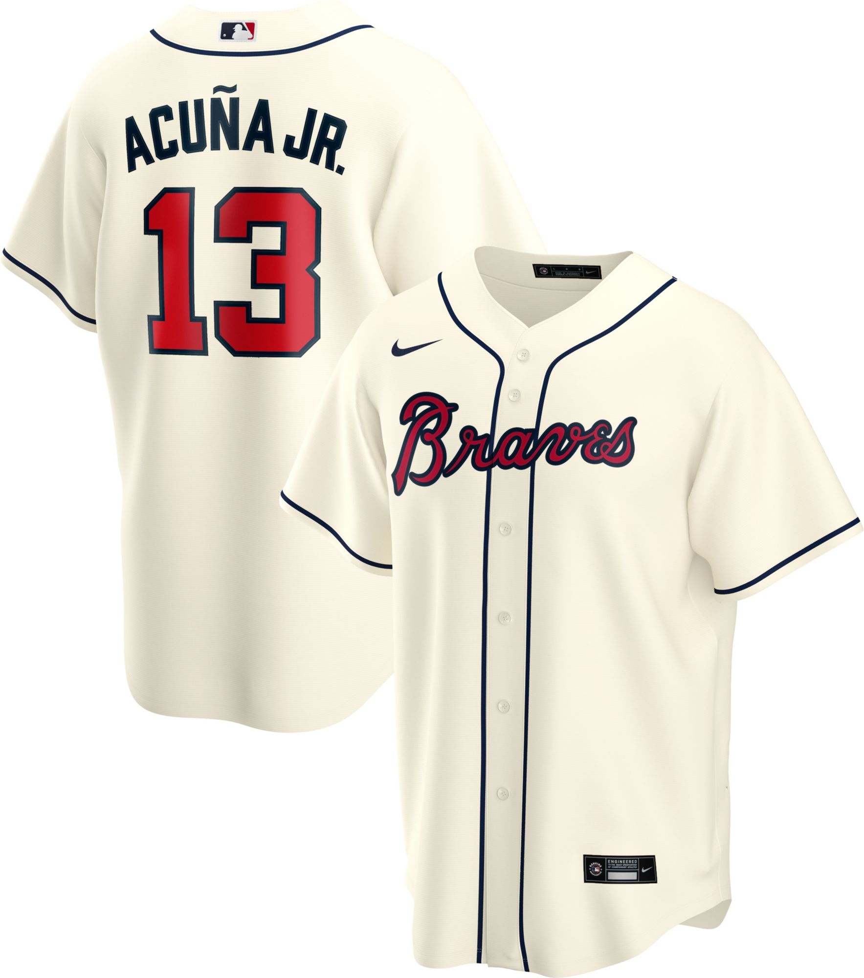 Atlanta Braves Alcuna Jr. #13 Cream 