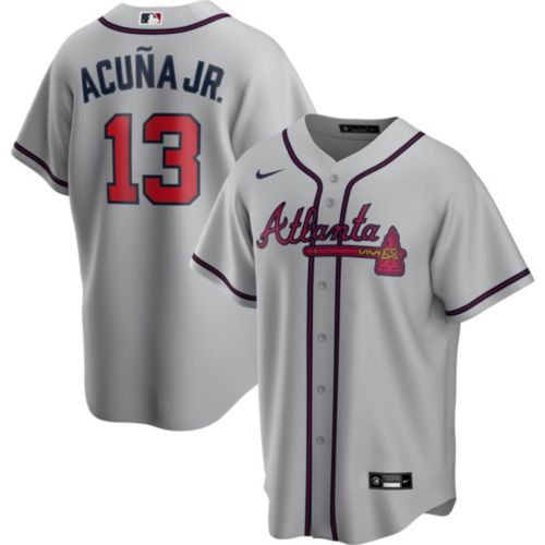Nike Men's Replica Atlanta Braves Acuna Jr. #13 Red Cool Base