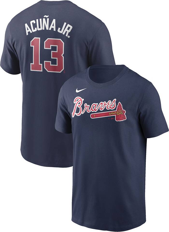 Men's Atlanta Braves Ronald Acuña Jr. Majestic Camo/Navy Name & Number T- Shirt