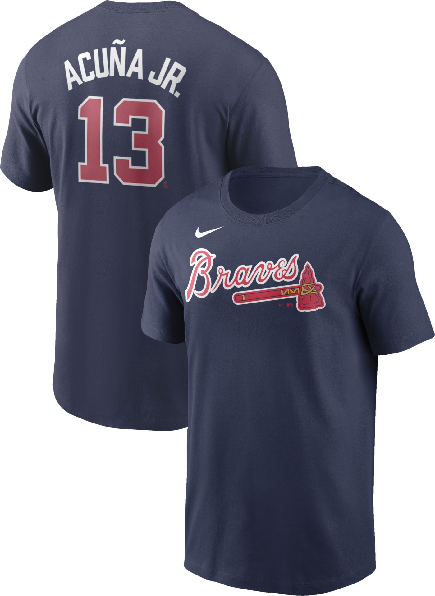 Nike Men s Atlanta Braves Ronald Acuna Jr. 13 Navy T Shirt Dick s Sporting Goods