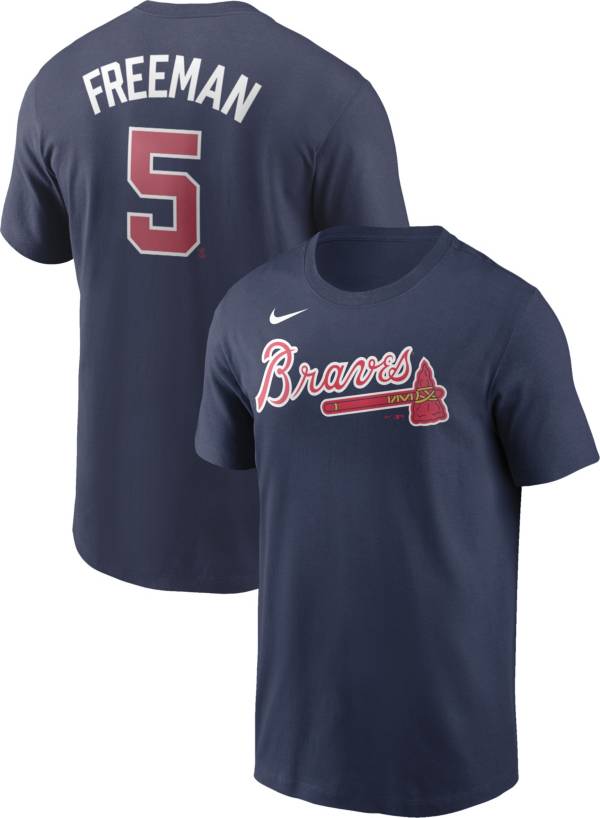 Nike Men's Atlanta Braves Freddie Freeman #5 Navy T-Shirt