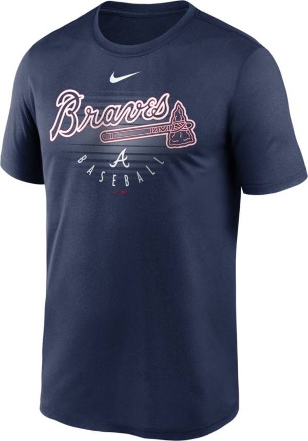 Nike Men's Atlanta Braves Navy Outline Legend Dri-FIT T-Shirt | Dick's ...