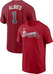 Men's Nike Greg Maddux Atlanta Braves Cooperstown Collection Name & Number  Royal T-Shirt
