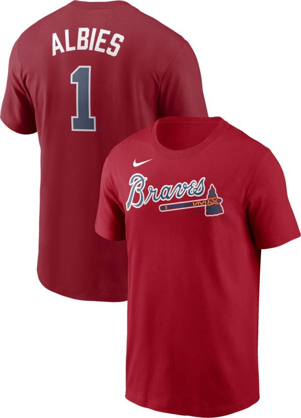 Ozzie albies red hot sale jersey