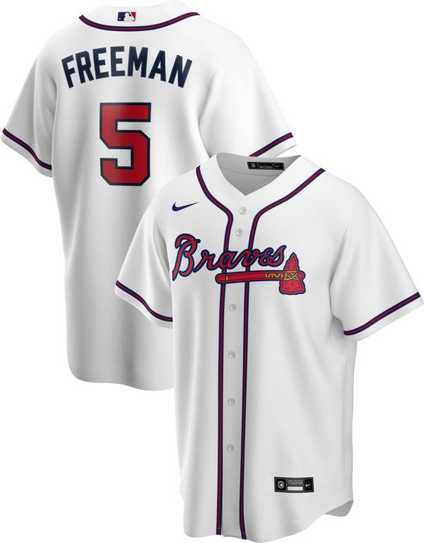 Nike Men's Replica Atlanta Braves Freddie Freeman #5 White Cool Base Jersey