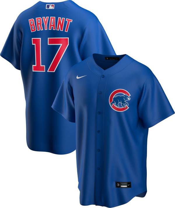 Nike Men's Replica Chicago Cubs Kris Bryant #17 Royal Cool Base Jersey
