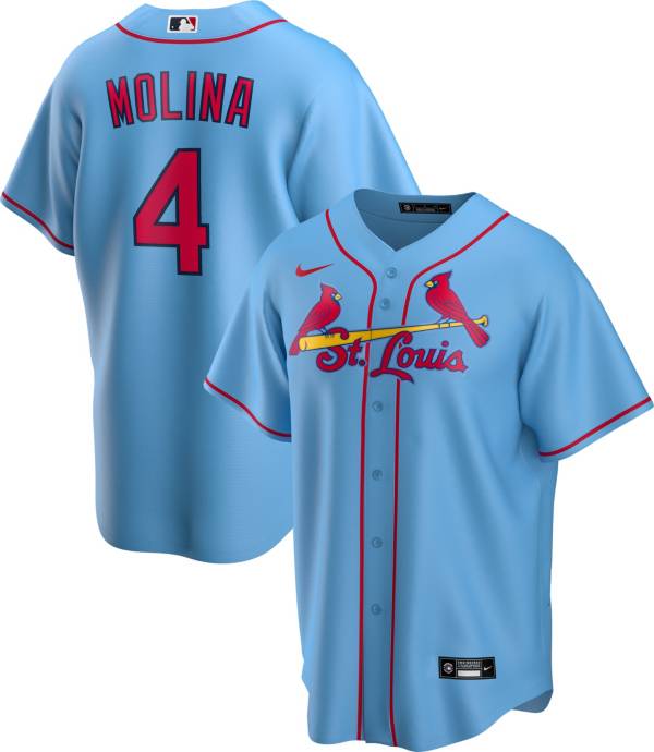 Nike Men&#39;s Replica St. Louis Cardinals Yaider Molina #4 Blue Cool Base Jersey | DICK&#39;S Sporting ...