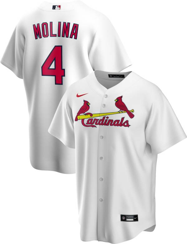Nike Men&#39;s Replica St. Louis Cardinals Yaider Molina #4 White Cool Base Jersey | DICK&#39;S Sporting ...