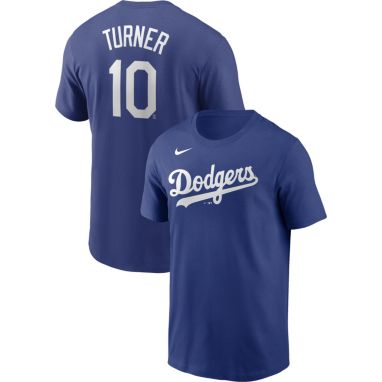 sorry, Nike Men's Los Angeles Dodgers Justin Turner #10 Blue T-Shirt is currently out of stock
