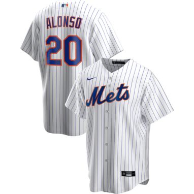 Nike Men's Replica New York Mets Pete Alonso #20 White Cool Base