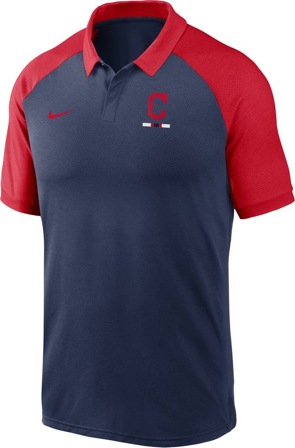 Nike Men's Cleveland Indians Navy Dri-FIT Legacy Raglan Polo