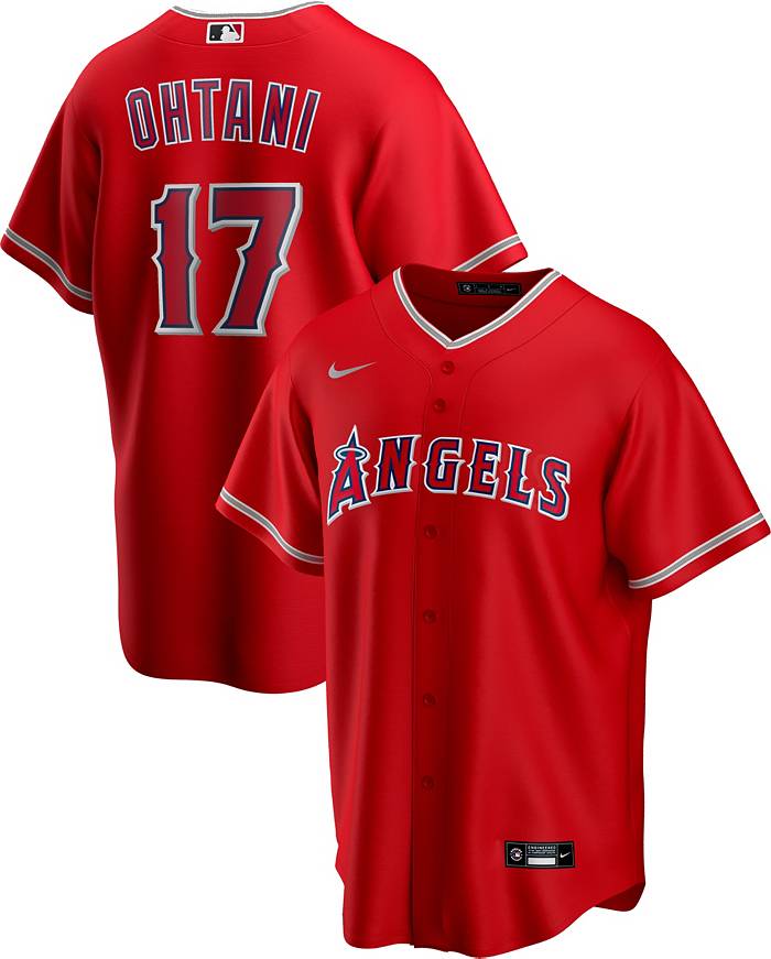 Nike Men's Replica Los Angeles Angels Shohei Ohtani #17 Red Cool