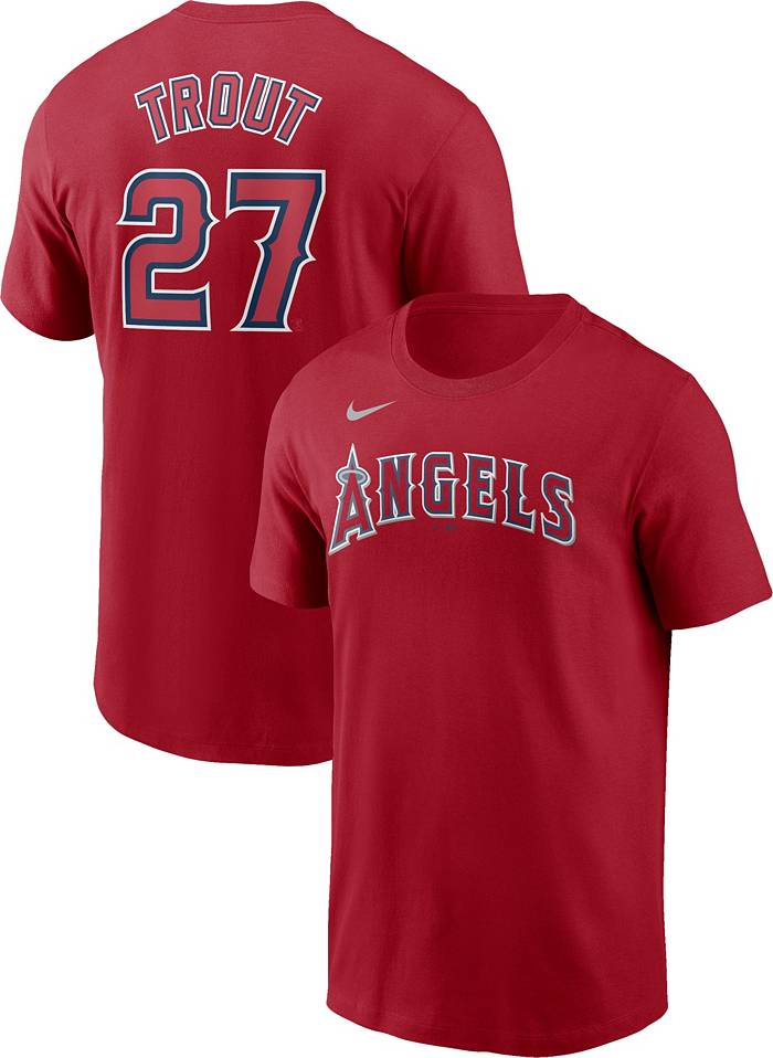 Nike Men's Replica Los Angeles Angels Mike Trout #27 Red Cool Base Jersey