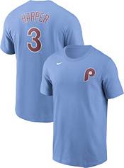 Women's Philadelphia Phillies Bryce Harper Nike Light Blue Name & Number  T-Shirt