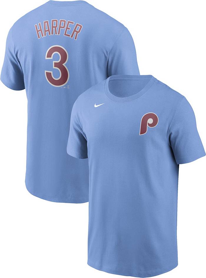 Nike Men's Philadelphia Phillies Blue Cooperstown Wordmark T-Shirt