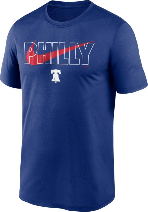 Nike Men's Philadelphia Phillies Blue Swoosh Legend T-Shirt