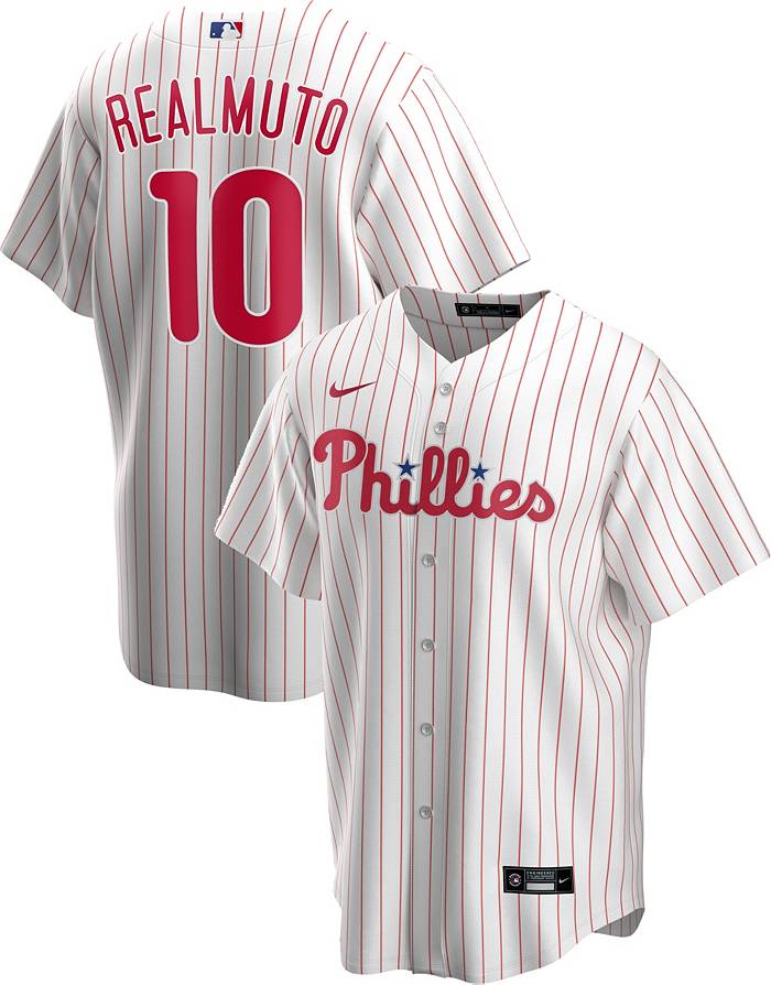 Nike Men's Replica Philadelphia Phillies J.T. Realmuto #10 White Cool Base  Jersey