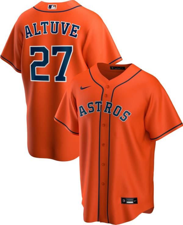 Nike Men S Replica Houston Astros Jose Altuve 27 Orange Cool Base Jersey Dick S Sporting Goods