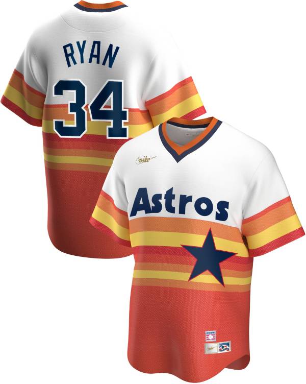 Nike Men's Houston Astros Nolan Ryan #34 Navy Cooperstown V-Neck Pullover  Jersey