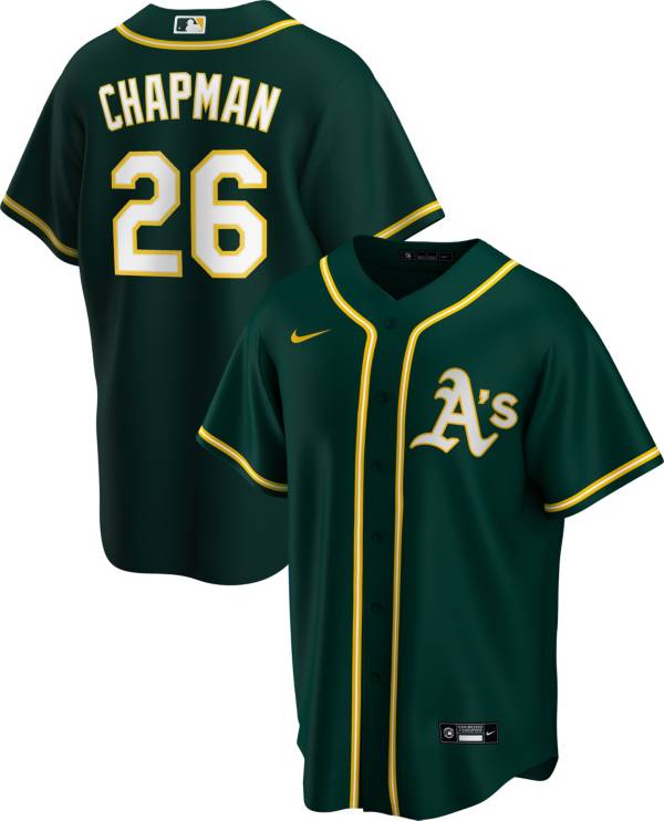 Nike Men's Replica Oakland Athletics Matt Chapman #26 Green Cool Base Jersey