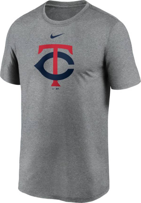 Nike Men's Minnesota Twins Grey Large Logo Legend Dri-FIT T-Shirt