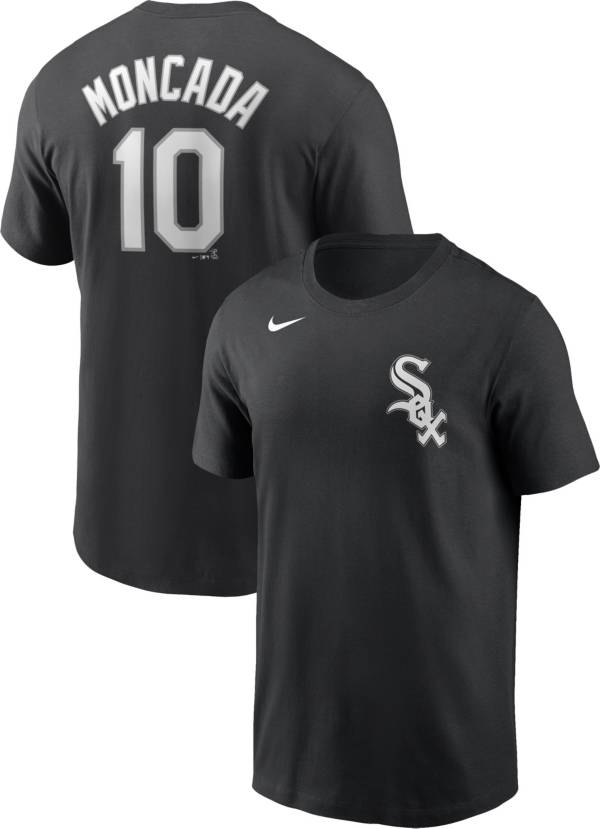 Nike Men's Chicago White Sox Yoan Moncada #10 Black T-Shirt
