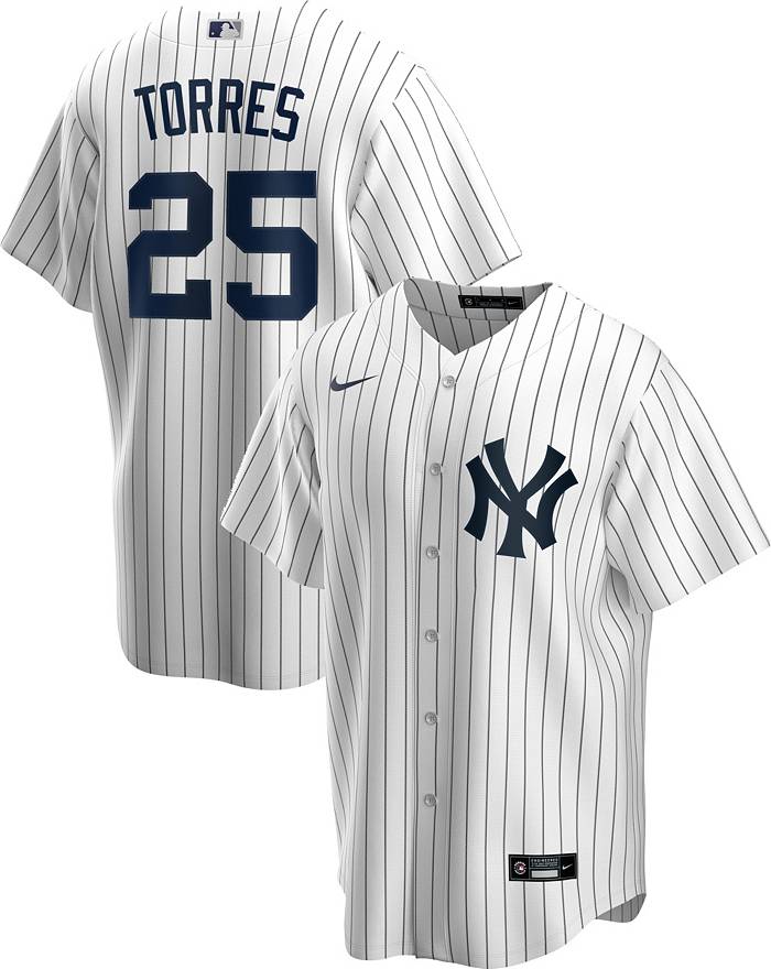 Youth New York Yankees Aaron Judge Majestic White/Navy Home Official Cool  Base Player Jersey
