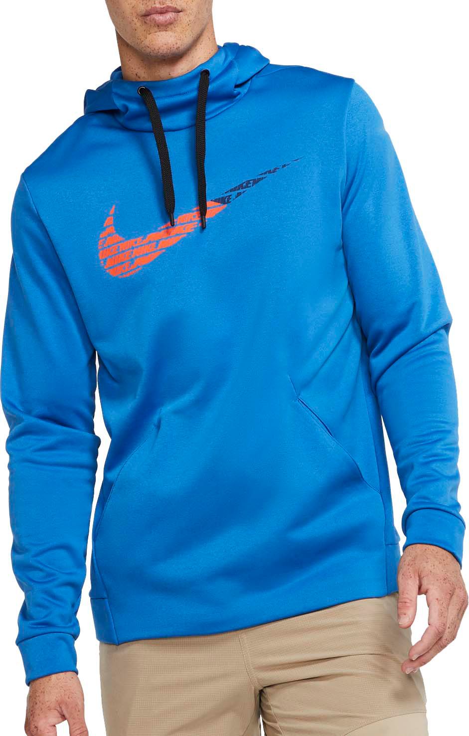 nike therma hoodie blue