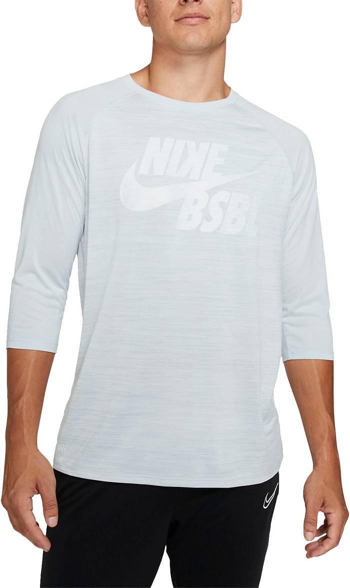Nike Men's Velocity Legend 3/4 Sleeve Baseball Top, Medium, Platinum