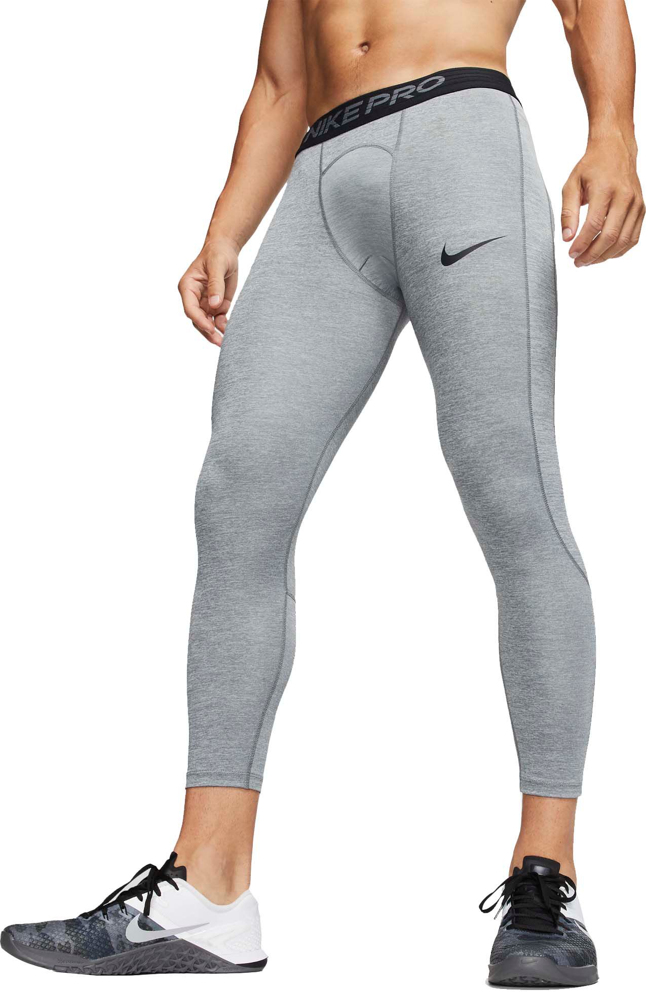 nike pro men's tights grey