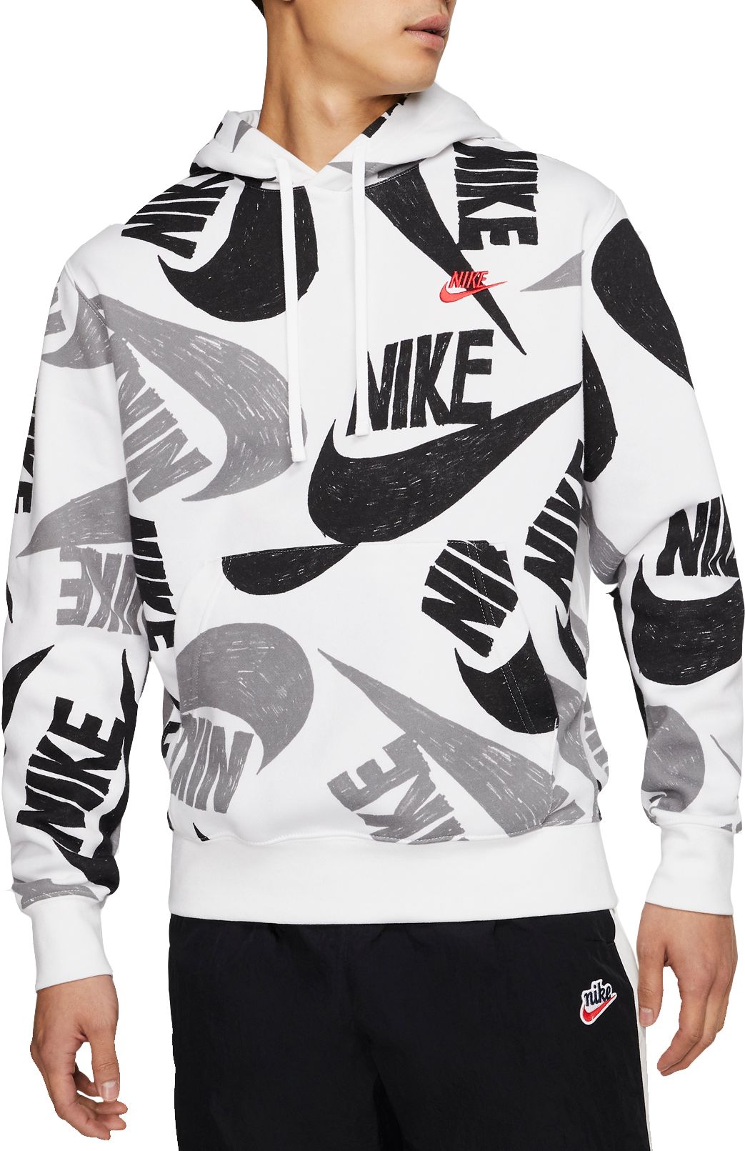 nike men's sportswear aop club hoodie