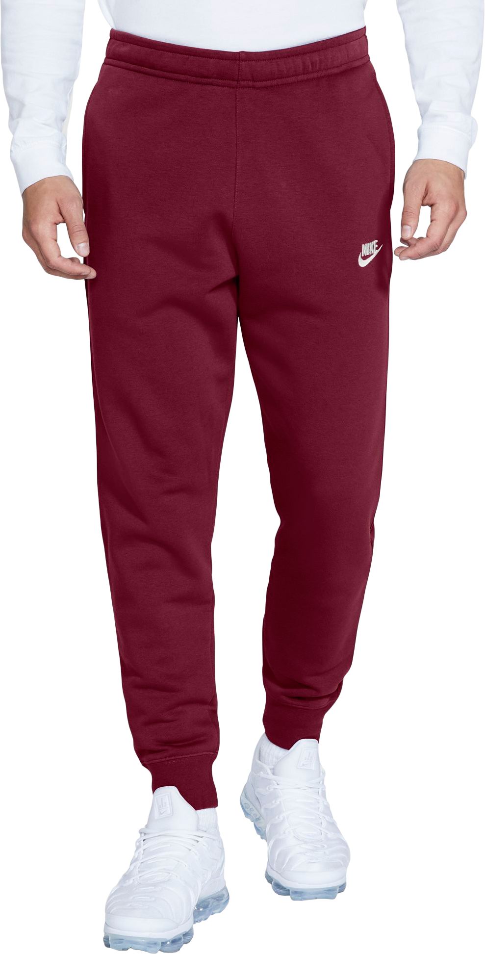 nike club fleece joggers red