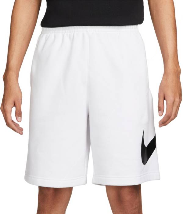 Nike Club Fleece French Terry Flow Shorts Black / White - White