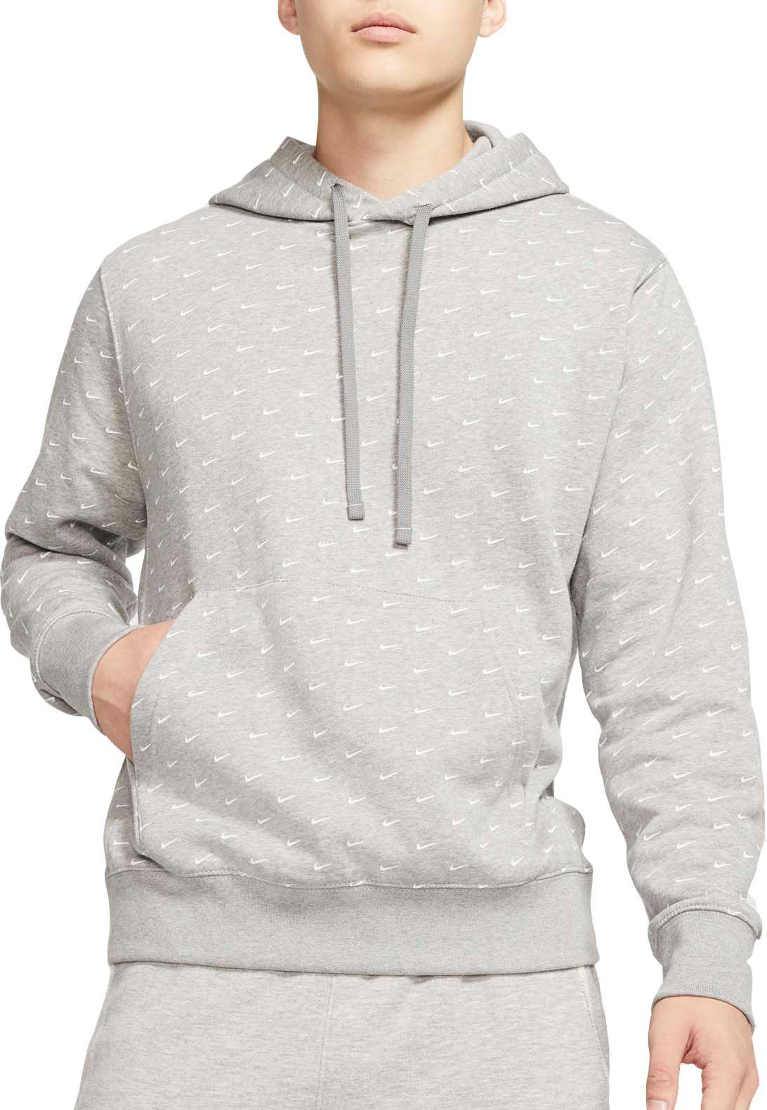 gray and white hoodie